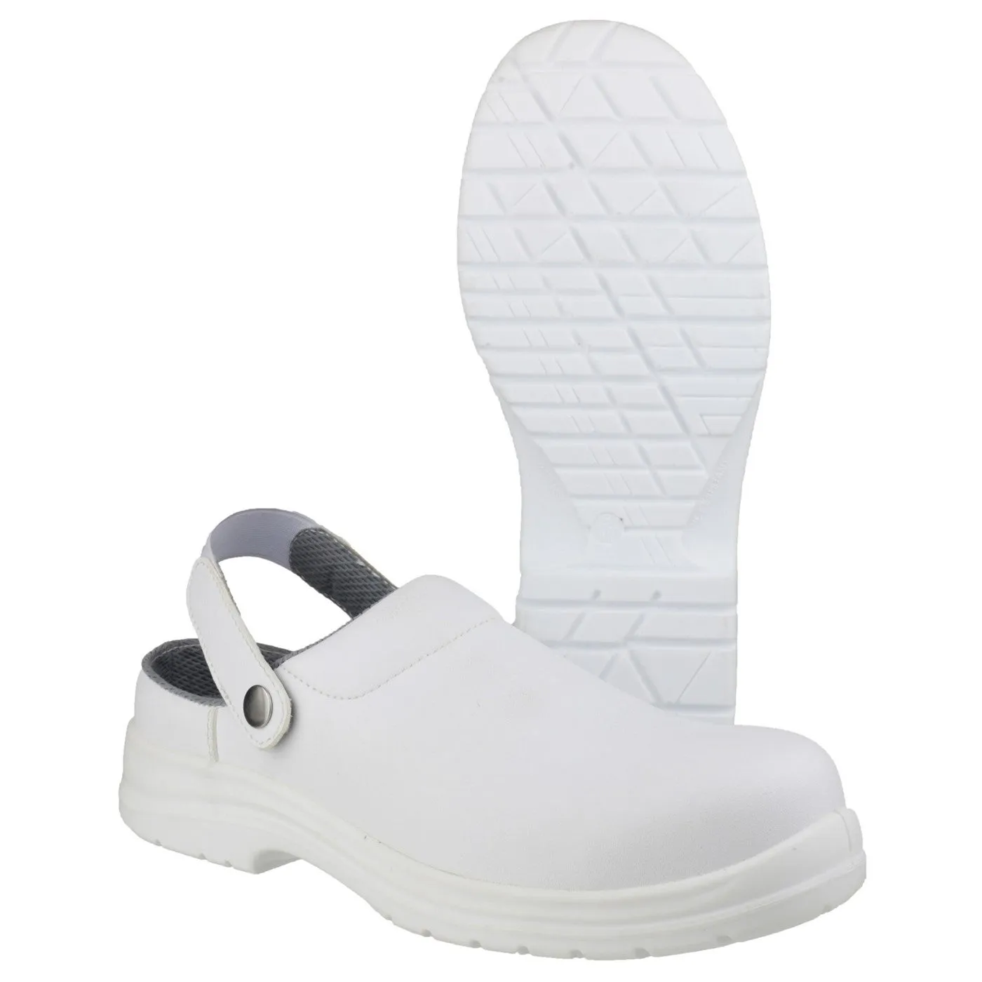 Amblers Safety FS512 Antistatic Slip on Safety Clog SB White