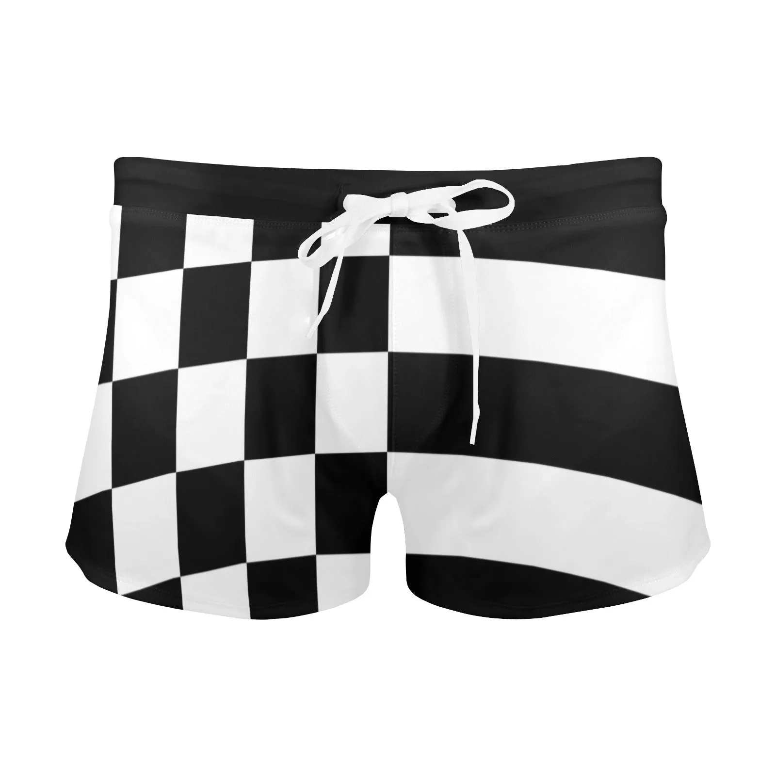 Asymmetric Men's Swim Trunks with Zipper Pocket