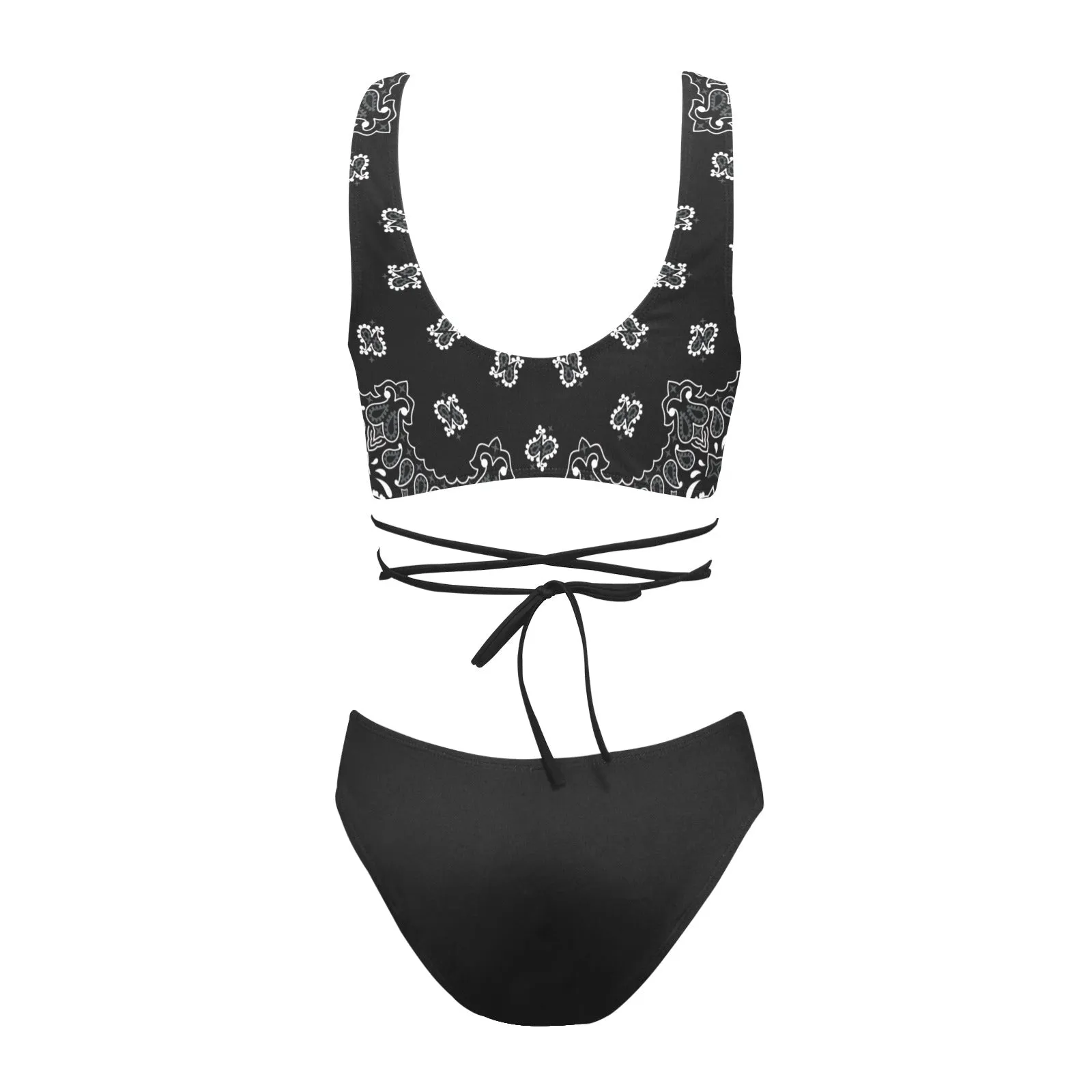 black 2 9k Cross String Bikini Set (Model S29)