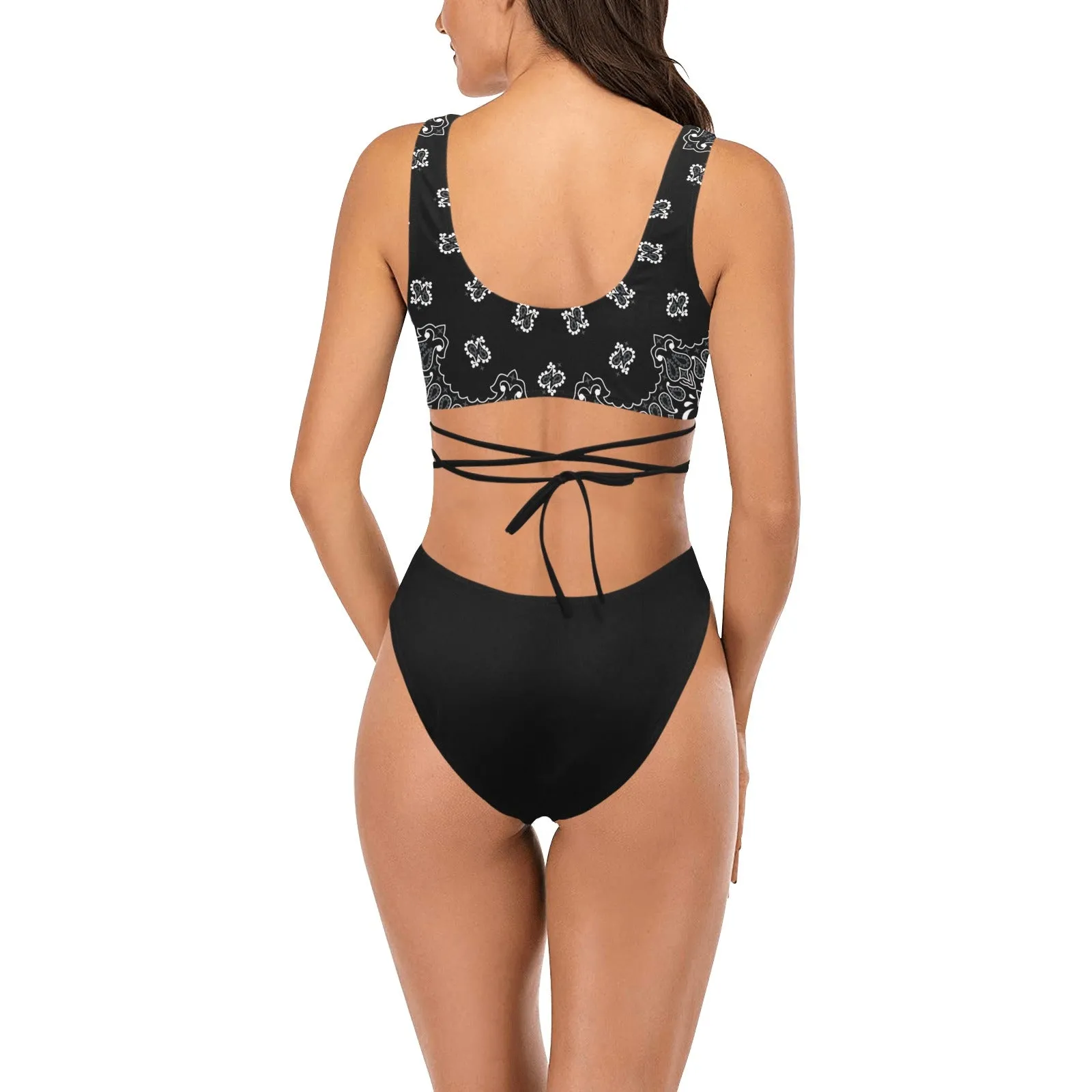 black 2 9k Cross String Bikini Set (Model S29)