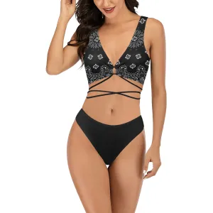 black 2 9k Cross String Bikini Set (Model S29)