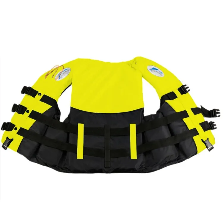 Drifting Swimming Fishing Life Jackets with Whistle for Adults,Size:XXL(Yellow)