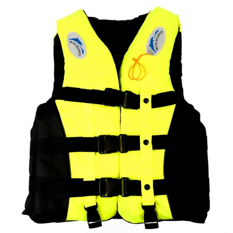 Drifting Swimming Fishing Life Jackets with Whistle for Adults,Size:XXL(Yellow)