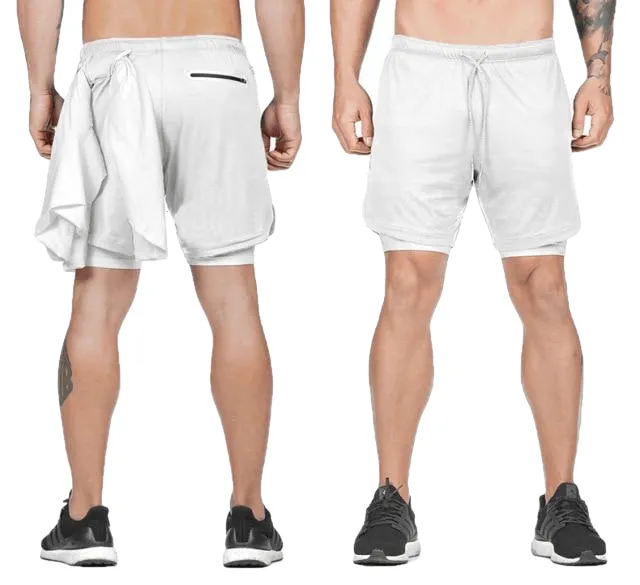 Fashionable Quick-drying Men's Double-layer Running Shorts