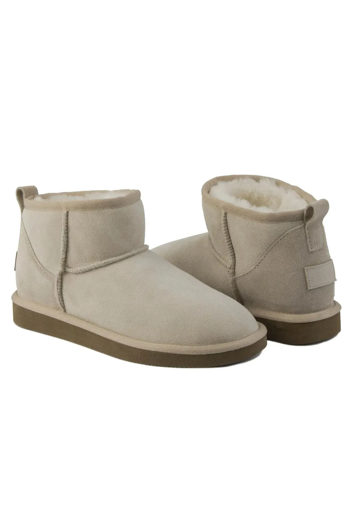 Genuine Sheepskin Women's Mini Boots 191130 Beige