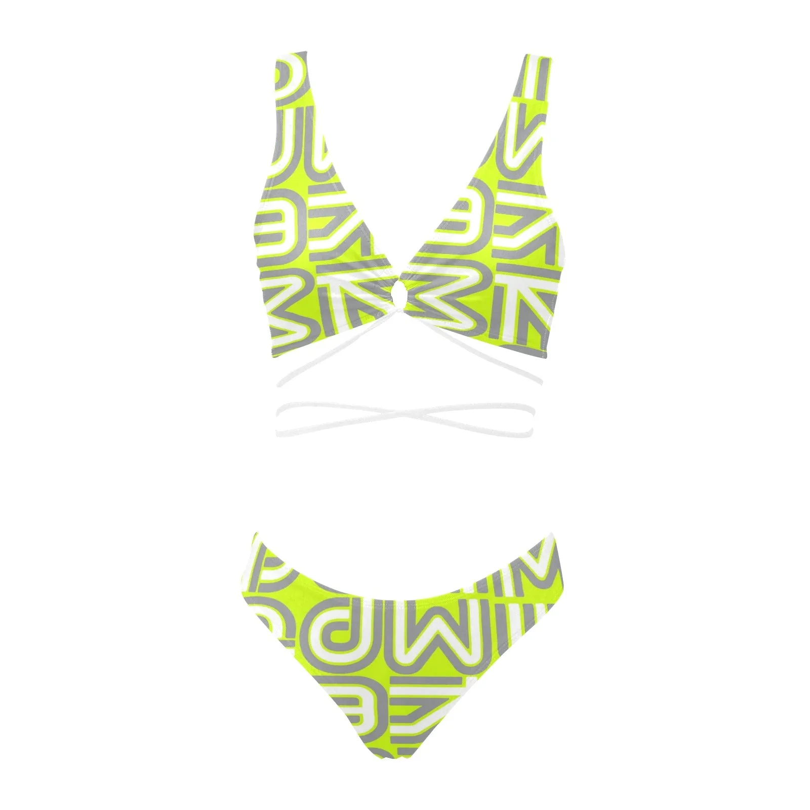 kemp logoed swimsuit print copy Cross String Bikini Set (Model S29)