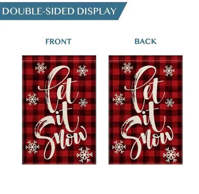 Let it snow garden flag