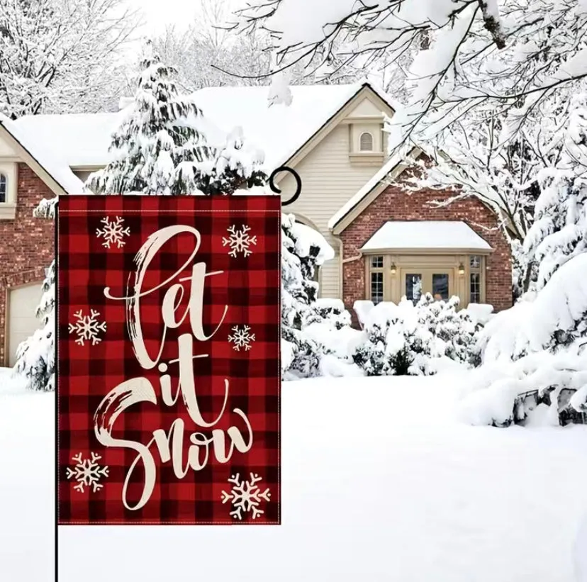 Let it snow garden flag