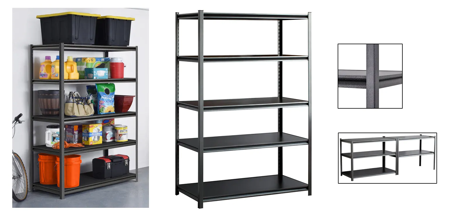 MuscleRack™ Heavy-Duty Z-BEAM™ Steel Boltless Shelving with Laminate Decking