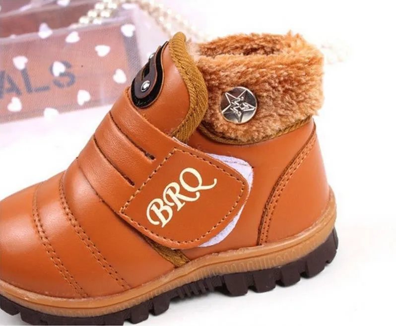 New Children Snow Boots Winter Velcro Kids Boots Casual Fashion Plus Velvet Boys Girls Shoes