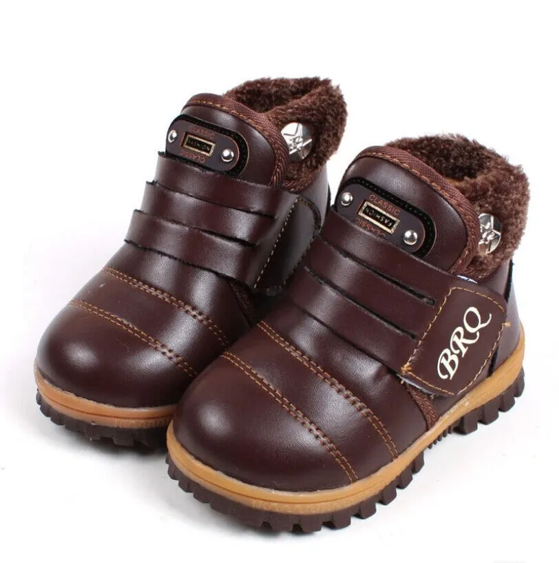 New Children Snow Boots Winter Velcro Kids Boots Casual Fashion Plus Velvet Boys Girls Shoes