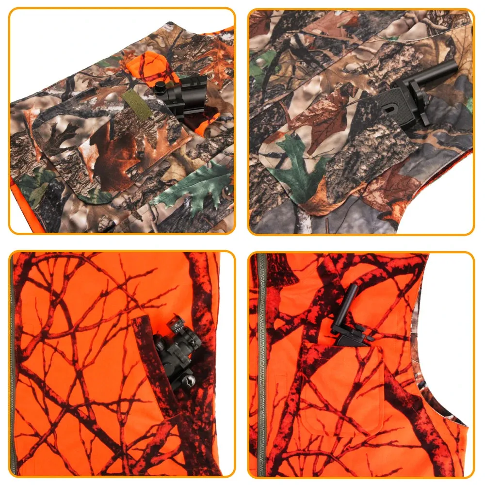 Orange Hunting Vest Men's Sleeveless Jacket Camouflage Field Breathable