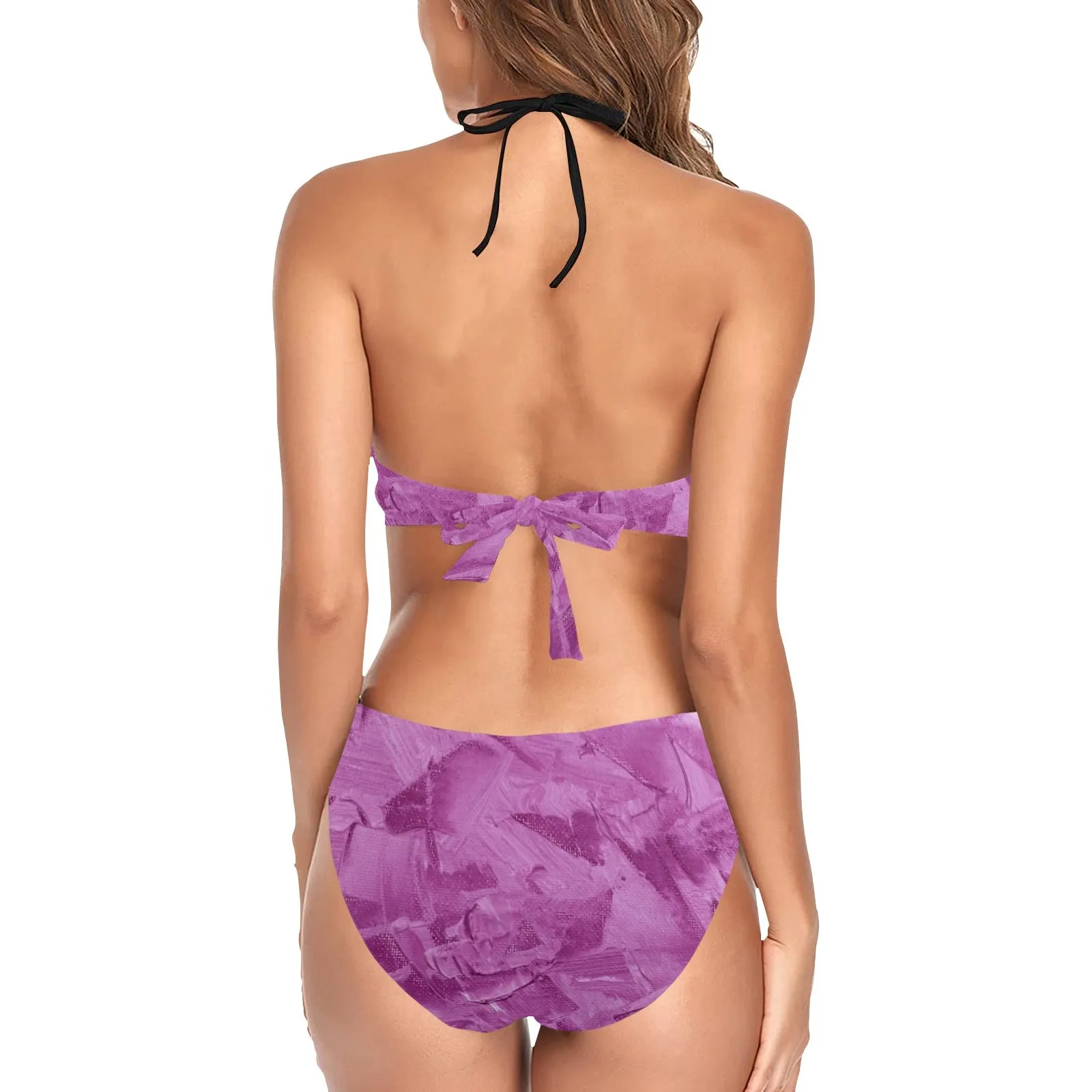 Purple Full Women's Fringe Swimsuit (Model S32)