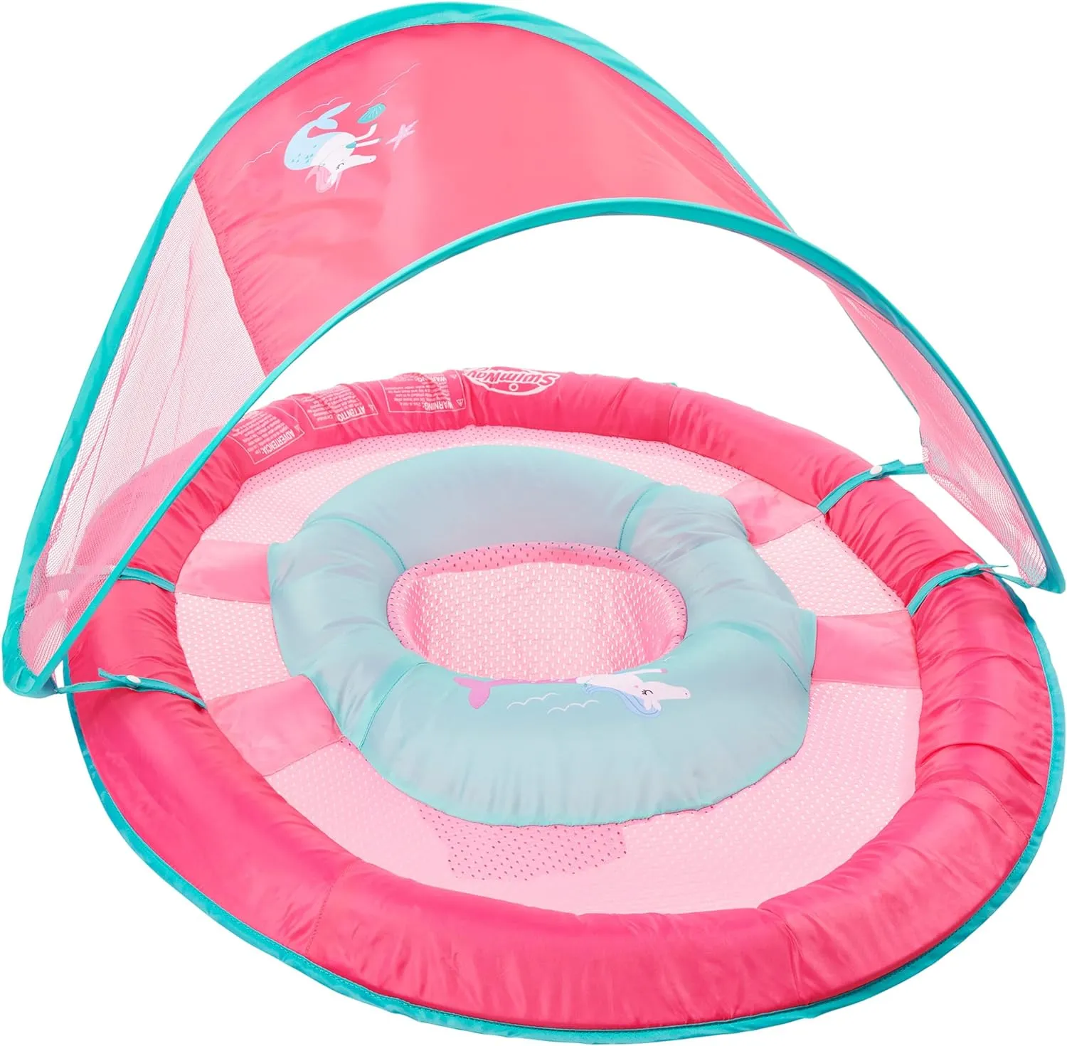 SwimWays Baby Spring Float Sun Canopy - Pink Mermaid Unicorn