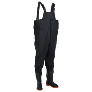 vidaXL Chest Waders with Boots Black Size 45